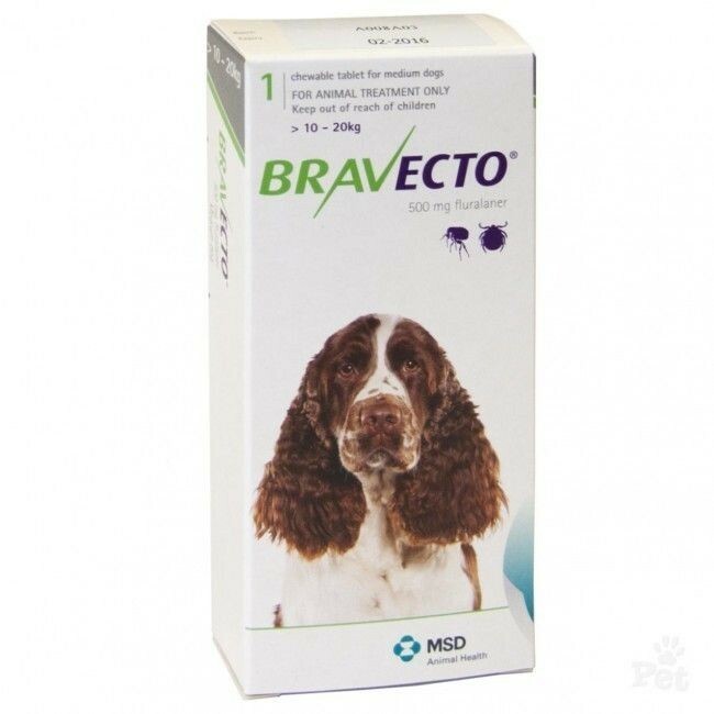 BRAVECTO TABLETA ZA ZVAKANJE ZA PSE 10-20KG, lek dostupan u prodavnici ...